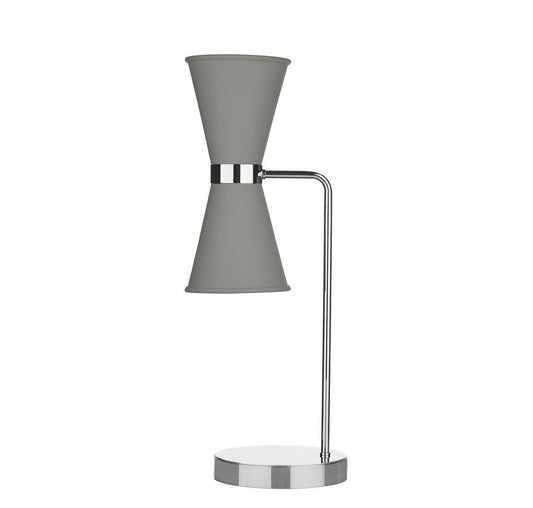 Hyde Chrome and Grey Double Table Light - ID 10131