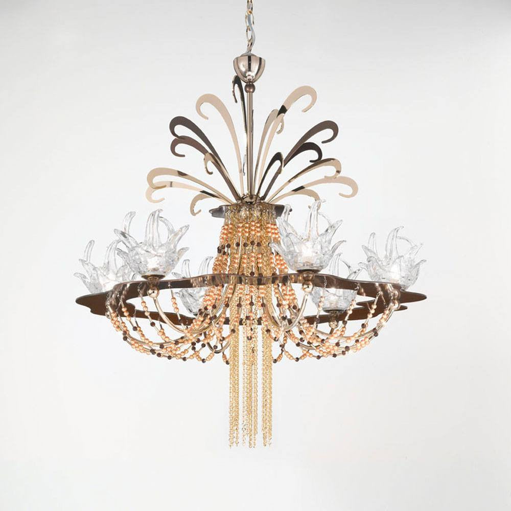 Exotic 5 Light Murano Glass Chandelier