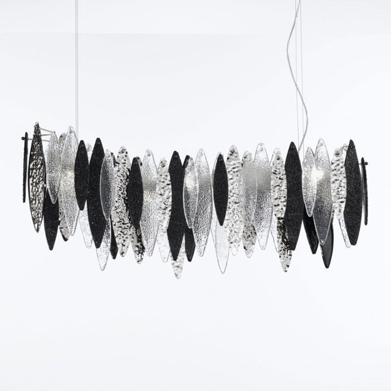 Ice Rain Small Long Murano Glass Chandelier