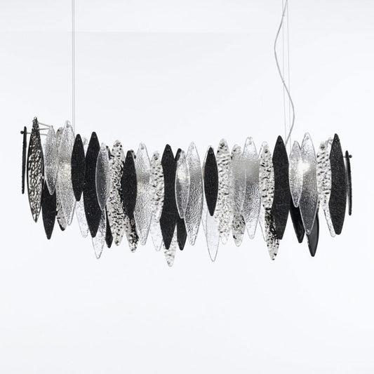 Ice Rain Small Long Murano Glass Chandelier
