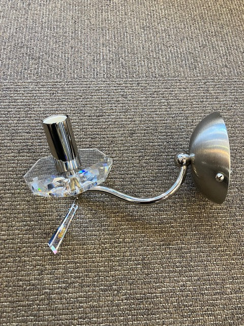 Basilux 285/A1.34 Italian Crystal & Nickel Wall Light  - EX-DISPLAY