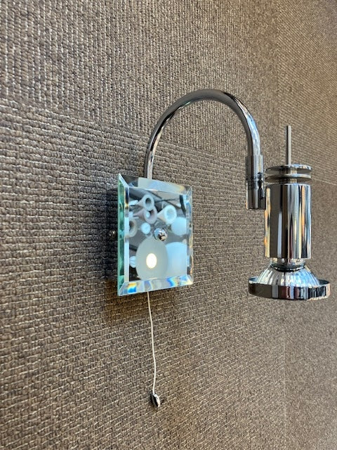 Franklite Chrome & Mirrored Glass Bathroom Wall Light  - ID 6950 - CLEARANCE