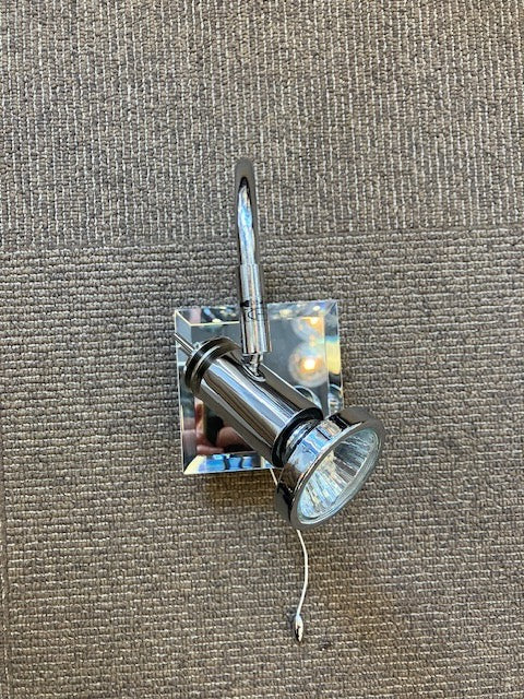 Franklite Chrome & Mirrored Glass Bathroom Wall Light  - ID 6950 - CLEARANCE