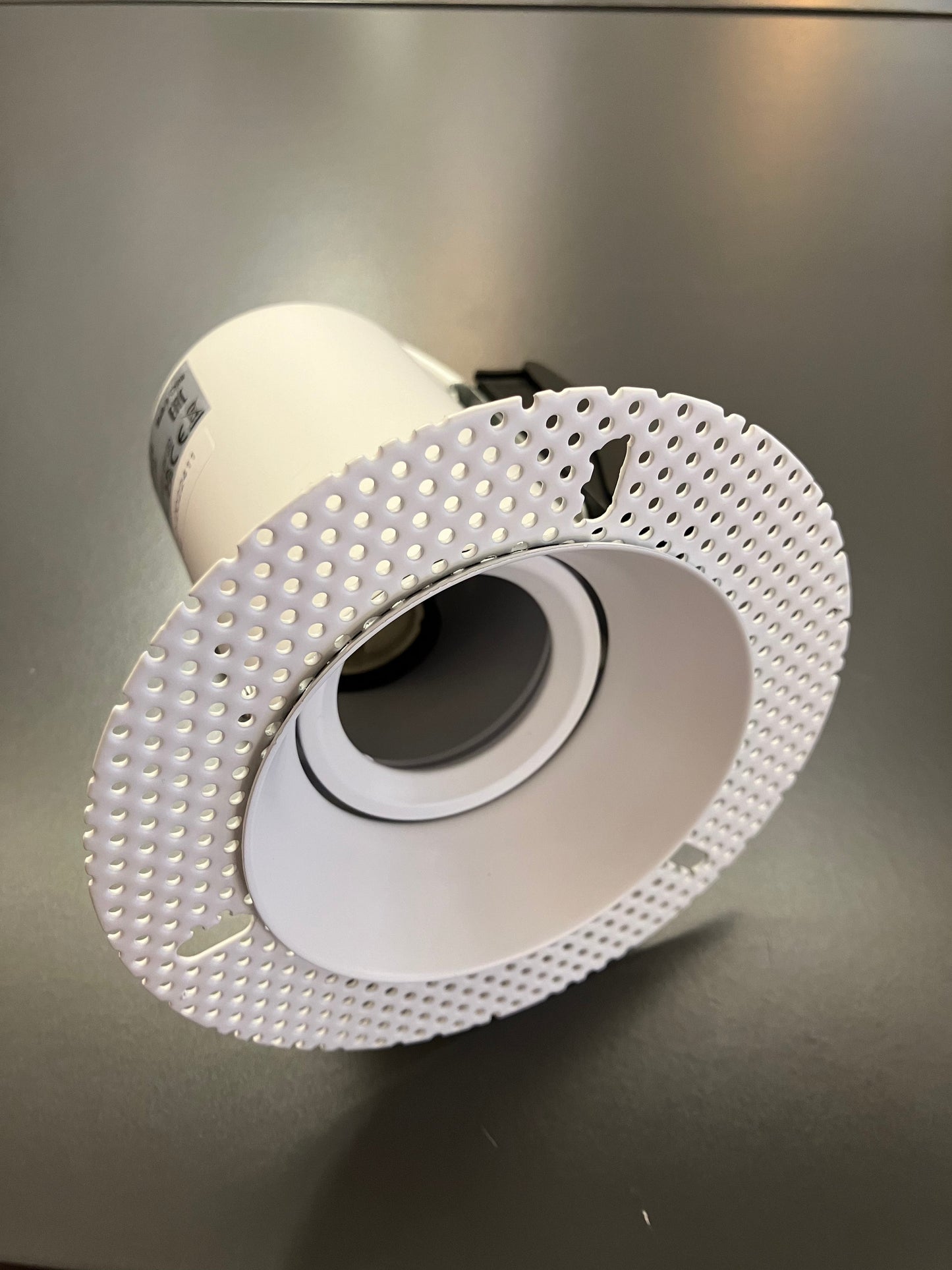 Adjustable Fire Rated GU10 Plaster-In Recessed Downlight In Sand White - ID 11822 - OPTIONS