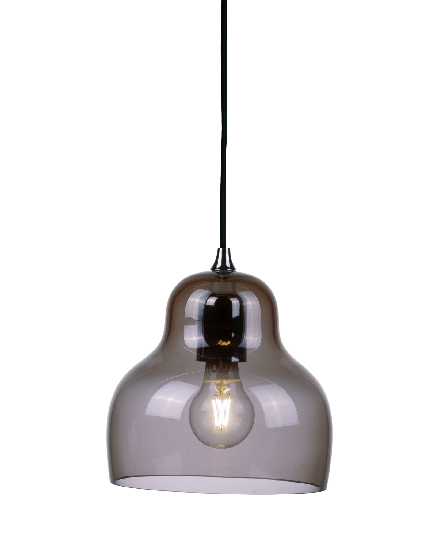 JEL Grey Transparent Hand Blown Pendant - ID 11771