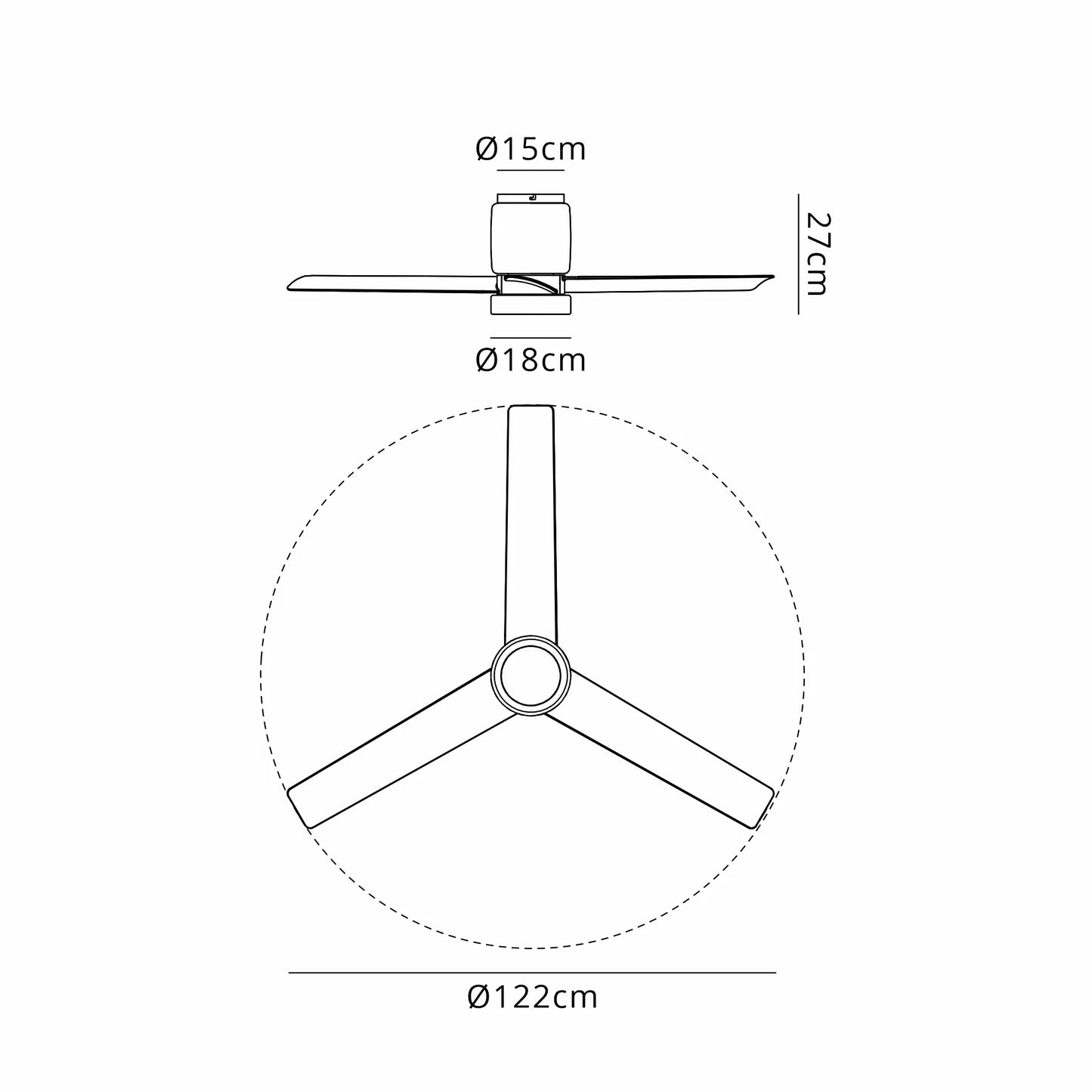 PER Ceiling Fan in White Ceramic with Wood Blades - ID 14666