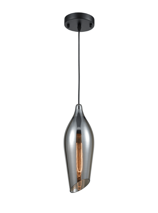 Bexley Small Angle Cut Smoked Glass Single Pendant - ID 8393