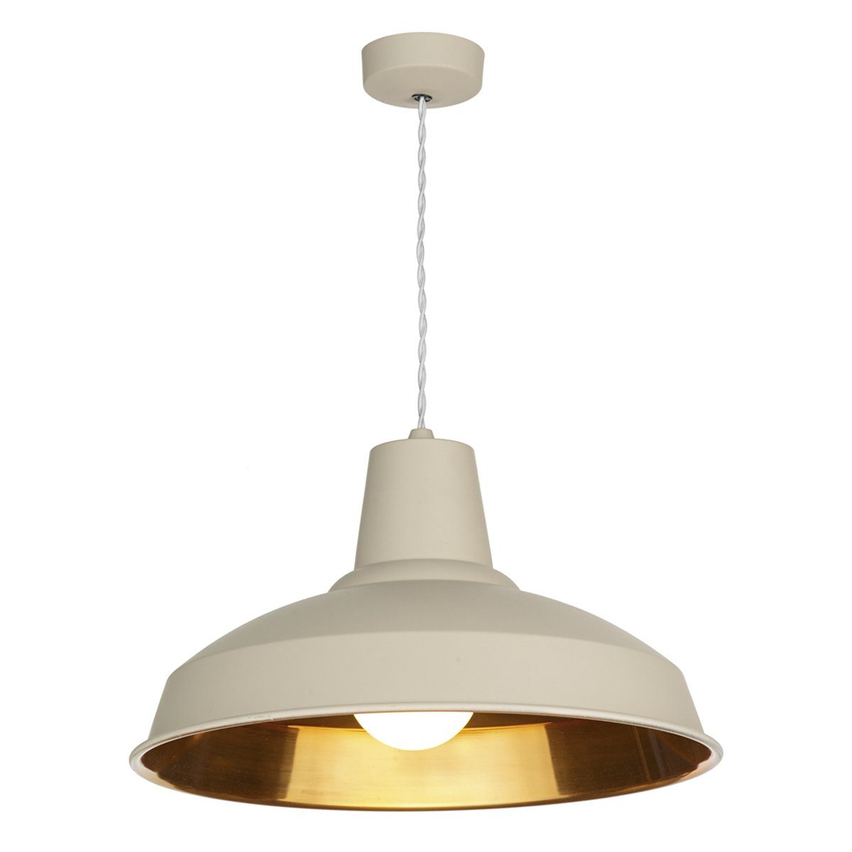 Reclamation Cream and  Copper Single Pendant - ID 6649