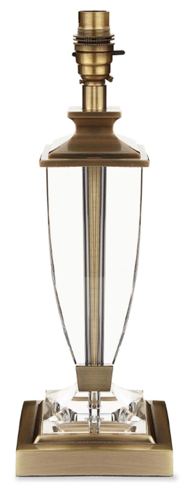 Laura Ashley Carson Medium Antique Brass and Crystal Table Light Base Only - ID 10695