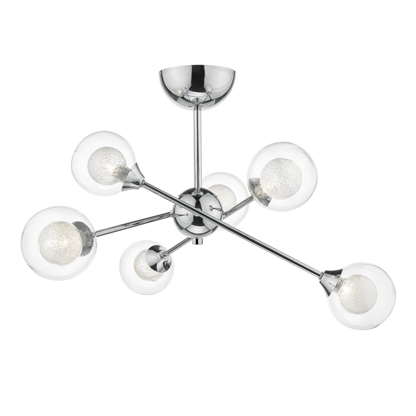Blackheath Polished Chrome and Glass 6 Arm Pendant - ID 6866