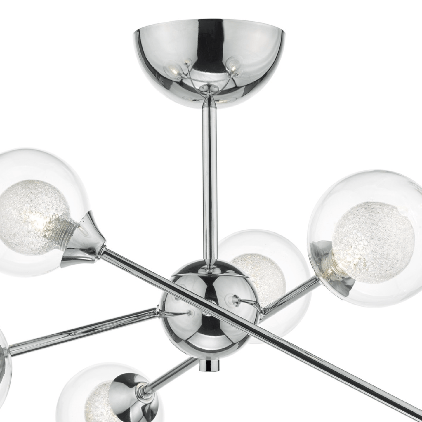 Blackheath Polished Chrome and Glass 6 Arm Pendant - ID 6866