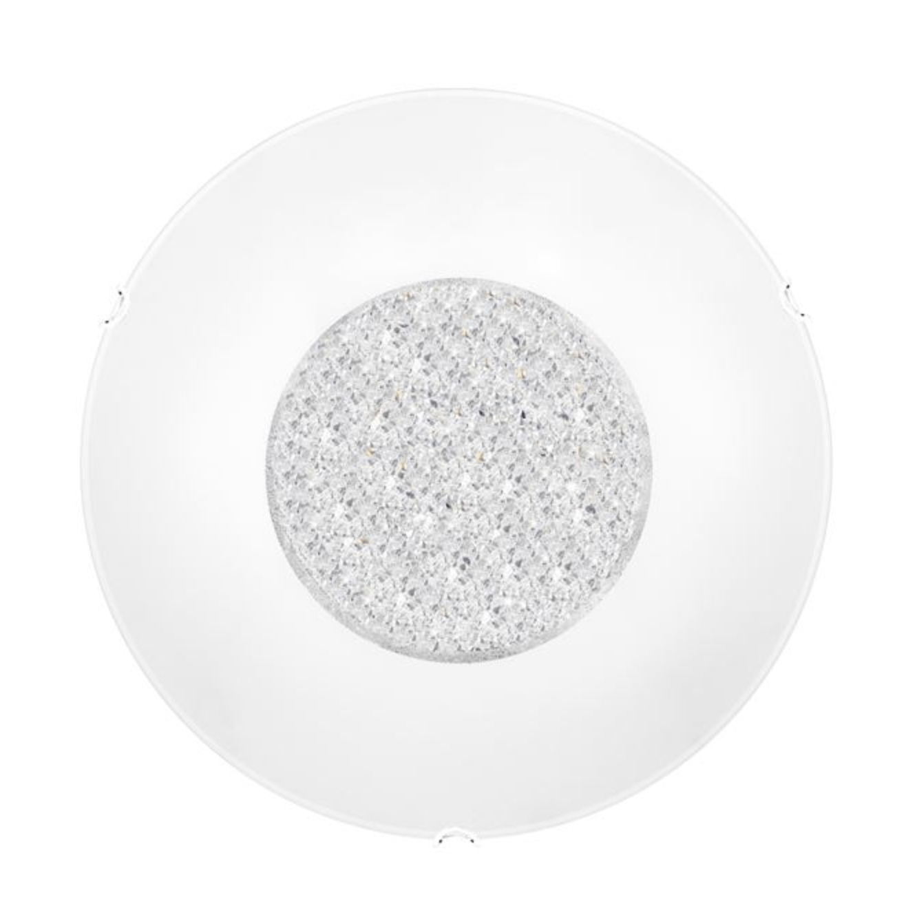 Small White Glass & Crystal Ceiling Light - ID 7488