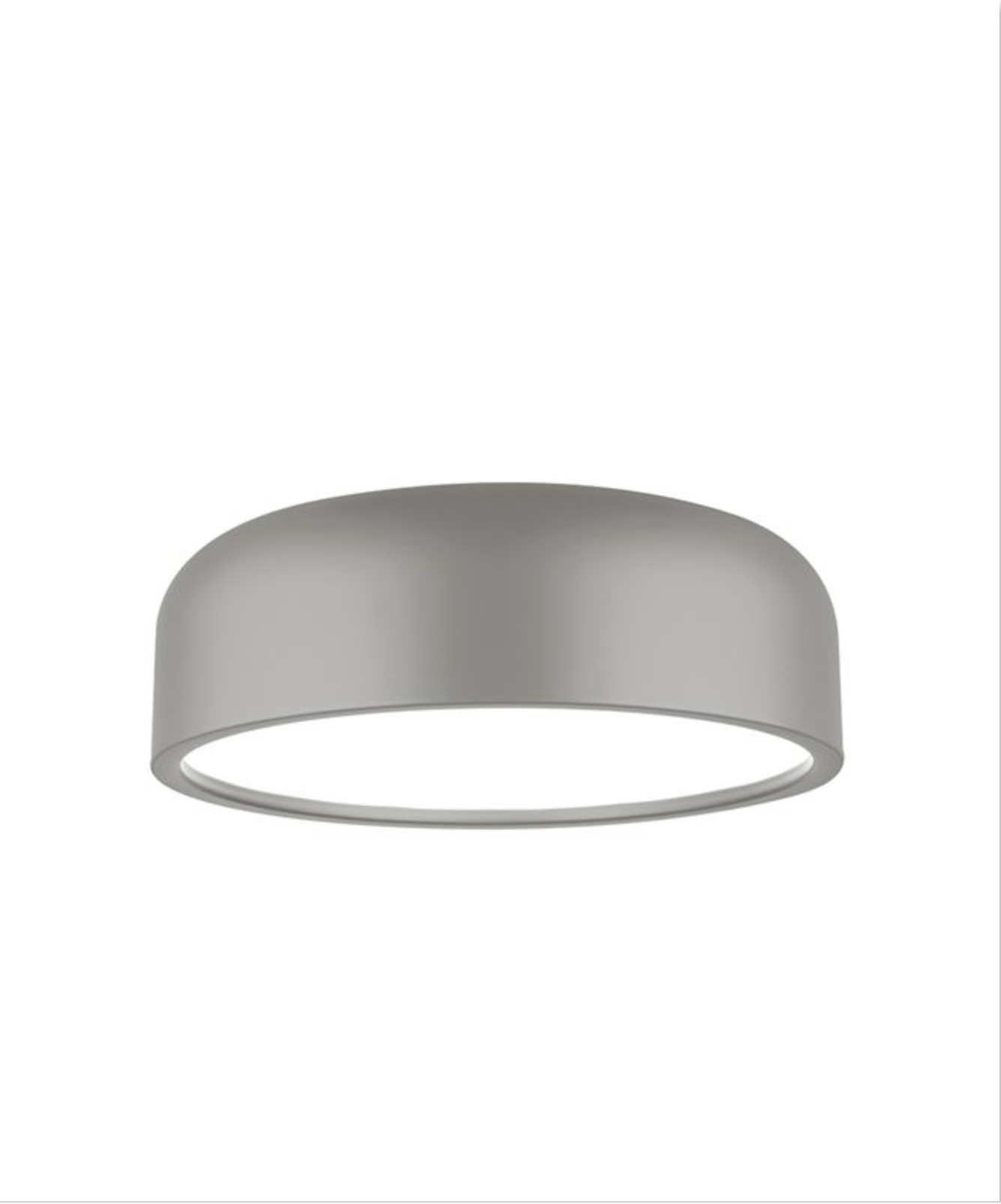 Steel & Acrylic Matt Elephant Grey Flush Ceiling Light - ID 7382 - BOXED, CLEARANCE