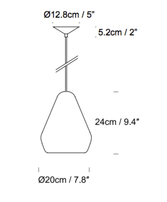 Conical Opal Glass Pendant - ID 11259