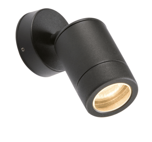 Aluminium Black Powder-Coated GU10 Adjustable Outdoor Wall Light - ID 5474