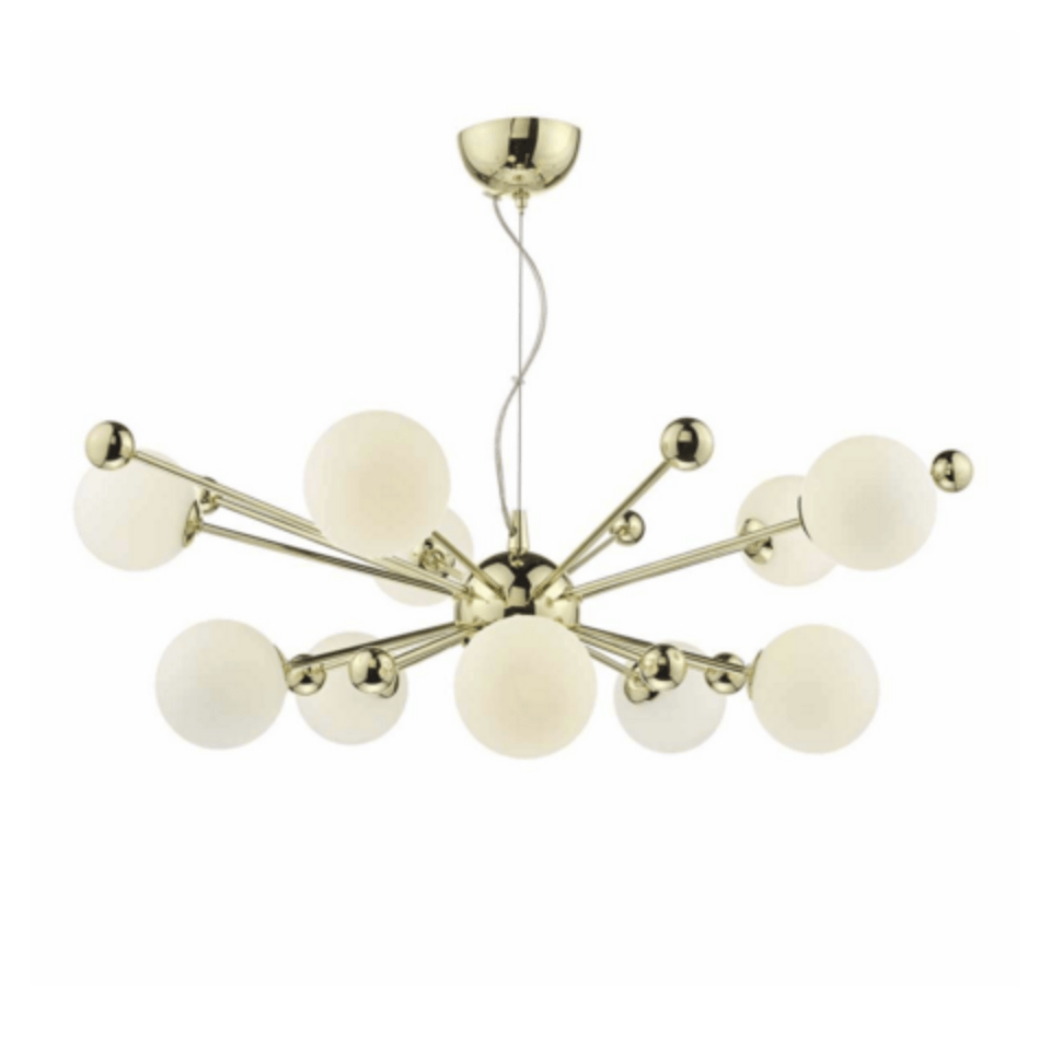 Greenwich Polished Gold 10 Arm Pendant - ID 6809