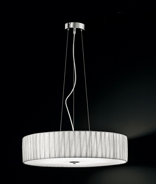 Scourie 5 Light Pendant Ceiling Light With Fabric Shade - ID 5328