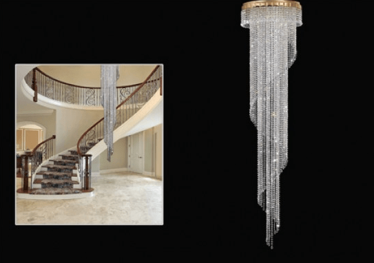 Bespoke Cascading  Stairwell Crystal Chandelier - ID 8060