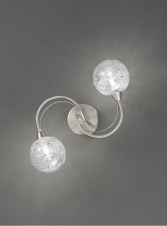 Semi Flush 2 Light Cylindrical Shades In Satin Nickel - ID 7215