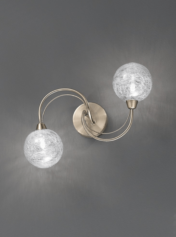 Semi Flush 2 Light Crackle Globe Shades In Bronze - ID 7214