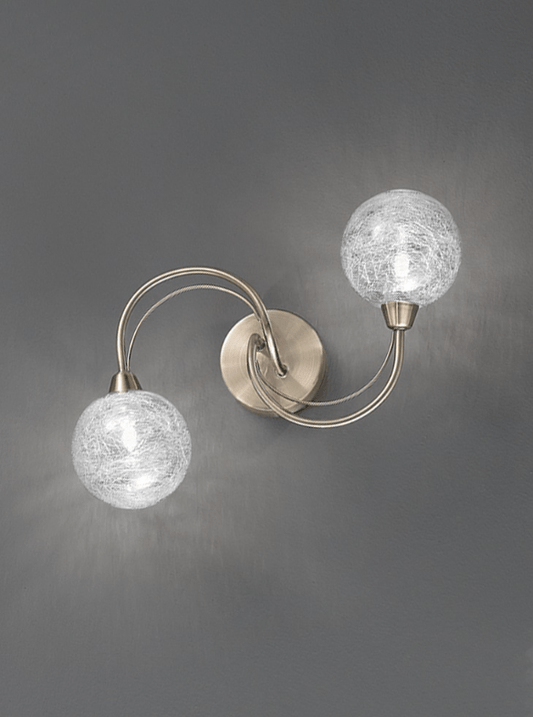 Semi Flush 2 Light Crackle Globe Shades In Bronze - ID 7214