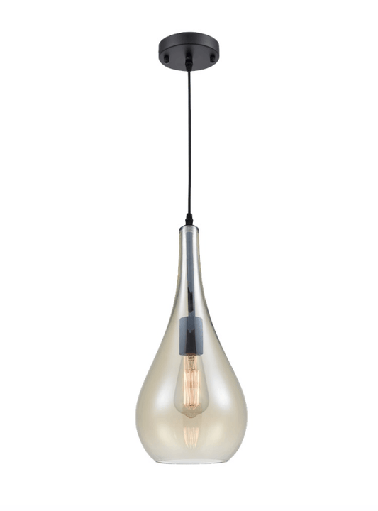 Aperfield Pear Single Pendant With Pale Amber Glass - ID 8397
