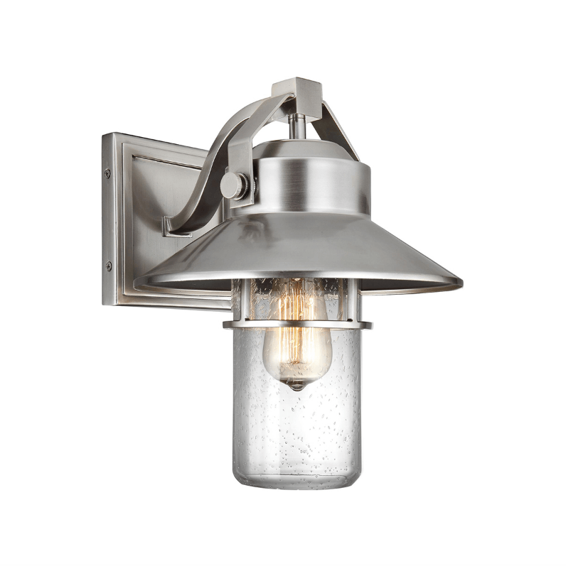 Hanbury Brushed Steel Medium Exterior Wall Light - ID 8754