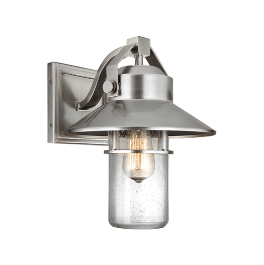 Hanbury Brushed Steel Medium Exterior Wall Light - ID 8754