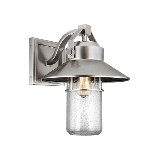 Hanbury Brushed Steel Large Exterior Wall Light - ID 8755
