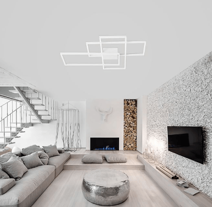 Creekmouth White Aluminium & Acrylic Dimmable Flush Ceiling Light - ID 8943