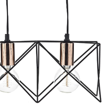 Hailes 3 Light Bar Pendant Black And Copper - ID 9380