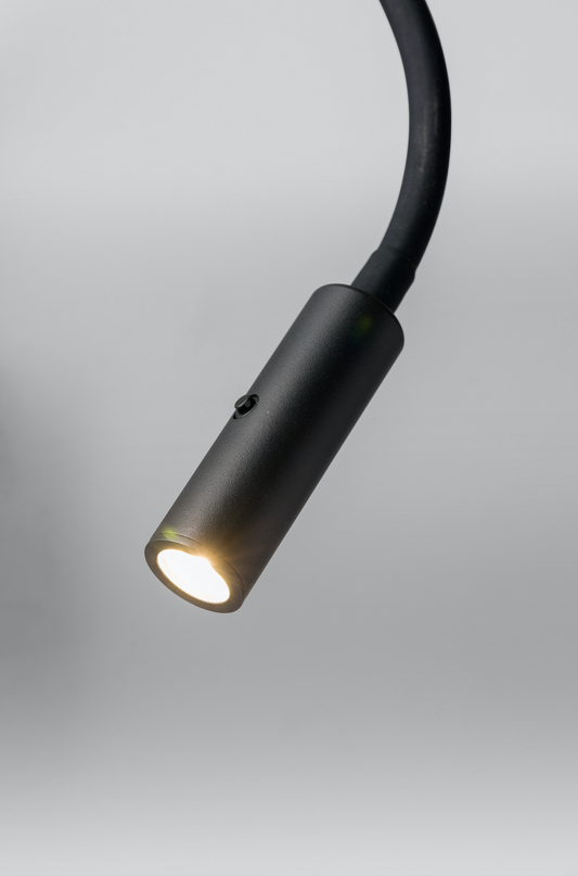Black Flexible Bedside Reading Light with Switch on Head - ID 10429