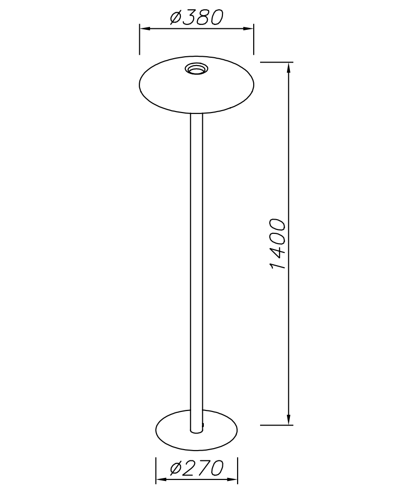 HAT Black Up & Down Diffused Floor Light - ID 10731