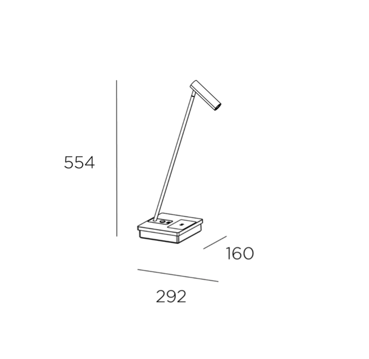 ELA Black Elegant Directional Table Light With USB Device Charge - ID 10742