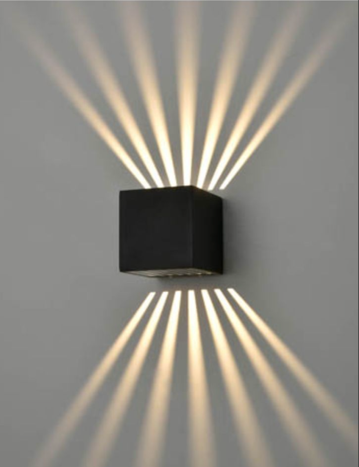 Square Light Pattern Aluminium Matt Black Outdoor Wall Light