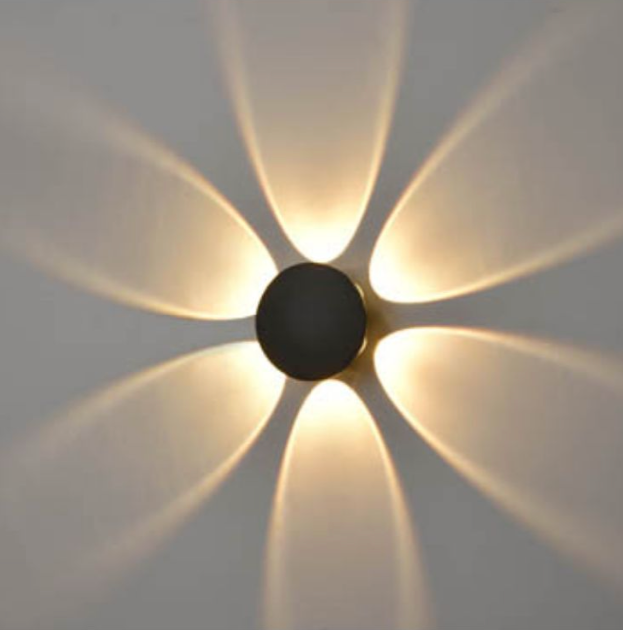 AUR Compact Round Light Pattern Aluminium Matt Black Outdoor Wall Light - ID 10818