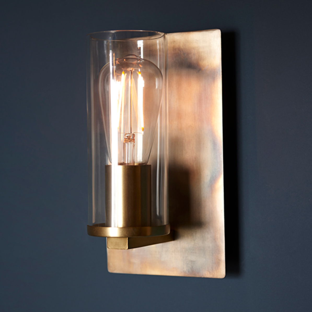 MBL Bronze Patina & Clear Glass Wall Light - ID 11110