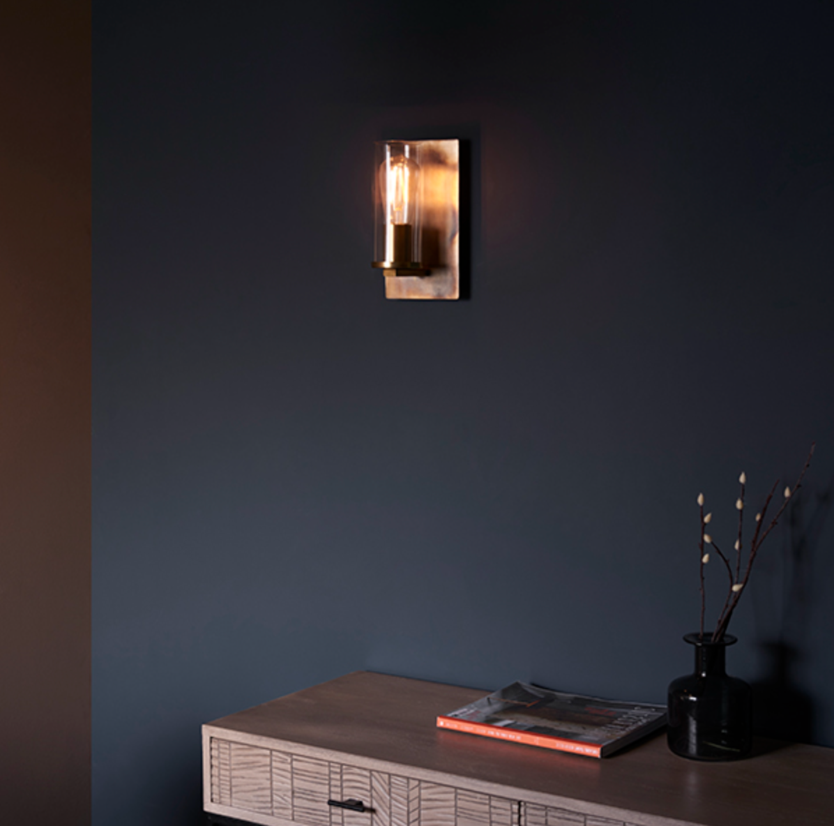 MBL Bronze Patina & Clear Glass Wall Light - ID 11110