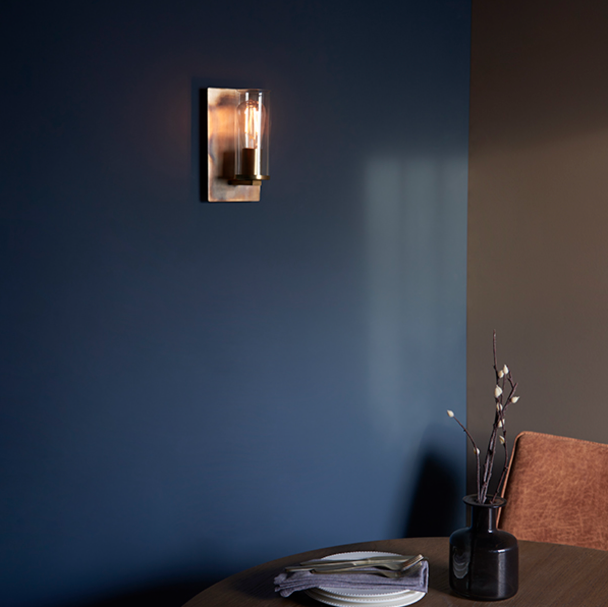 MBL Bronze Patina & Clear Glass Wall Light - ID 11110