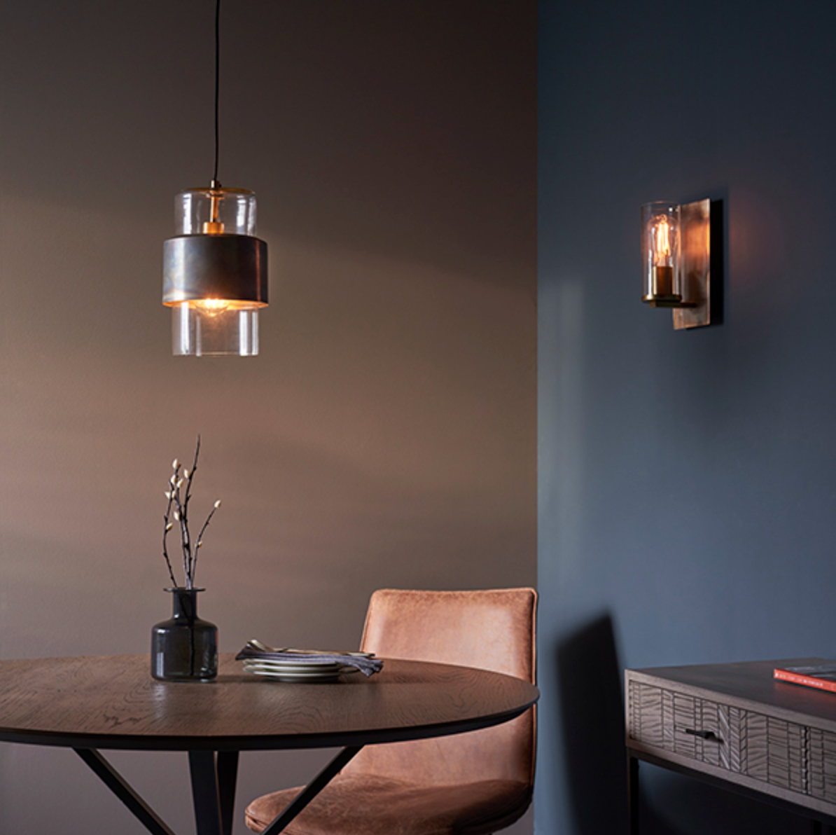 MBL Bronze Patina & Clear Glass Wall Light - ID 11110