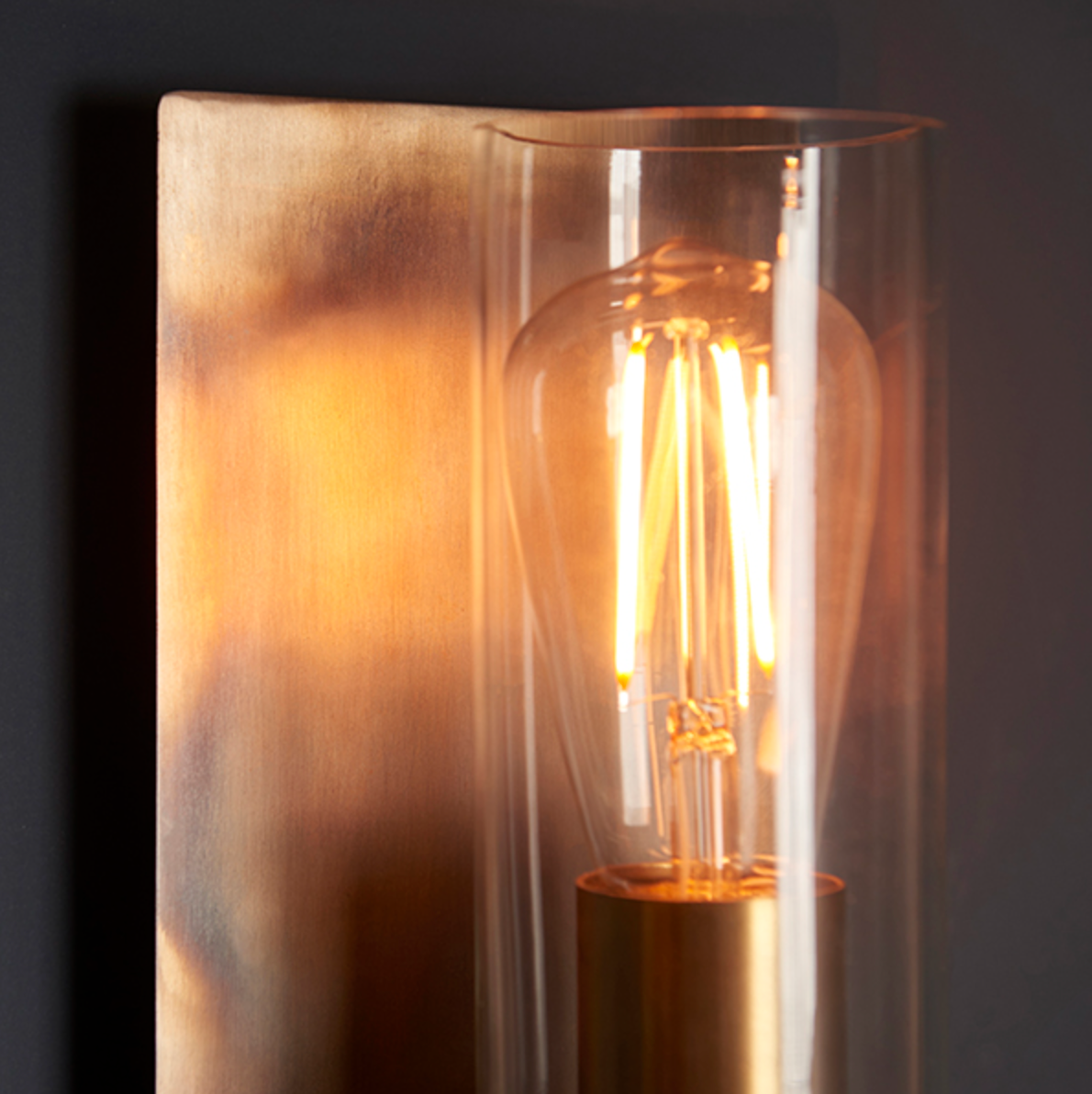 MBL Bronze Patina & Clear Glass Wall Light - ID 11110