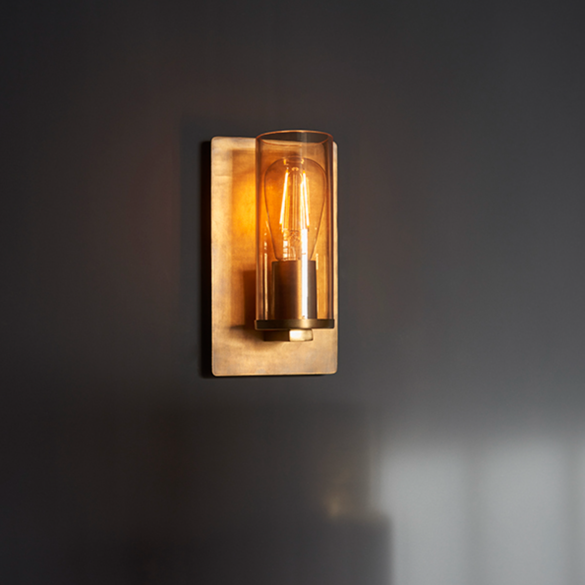 MBL Brass Patina & Champagne Lustre Glass Wall Light - ID 11109