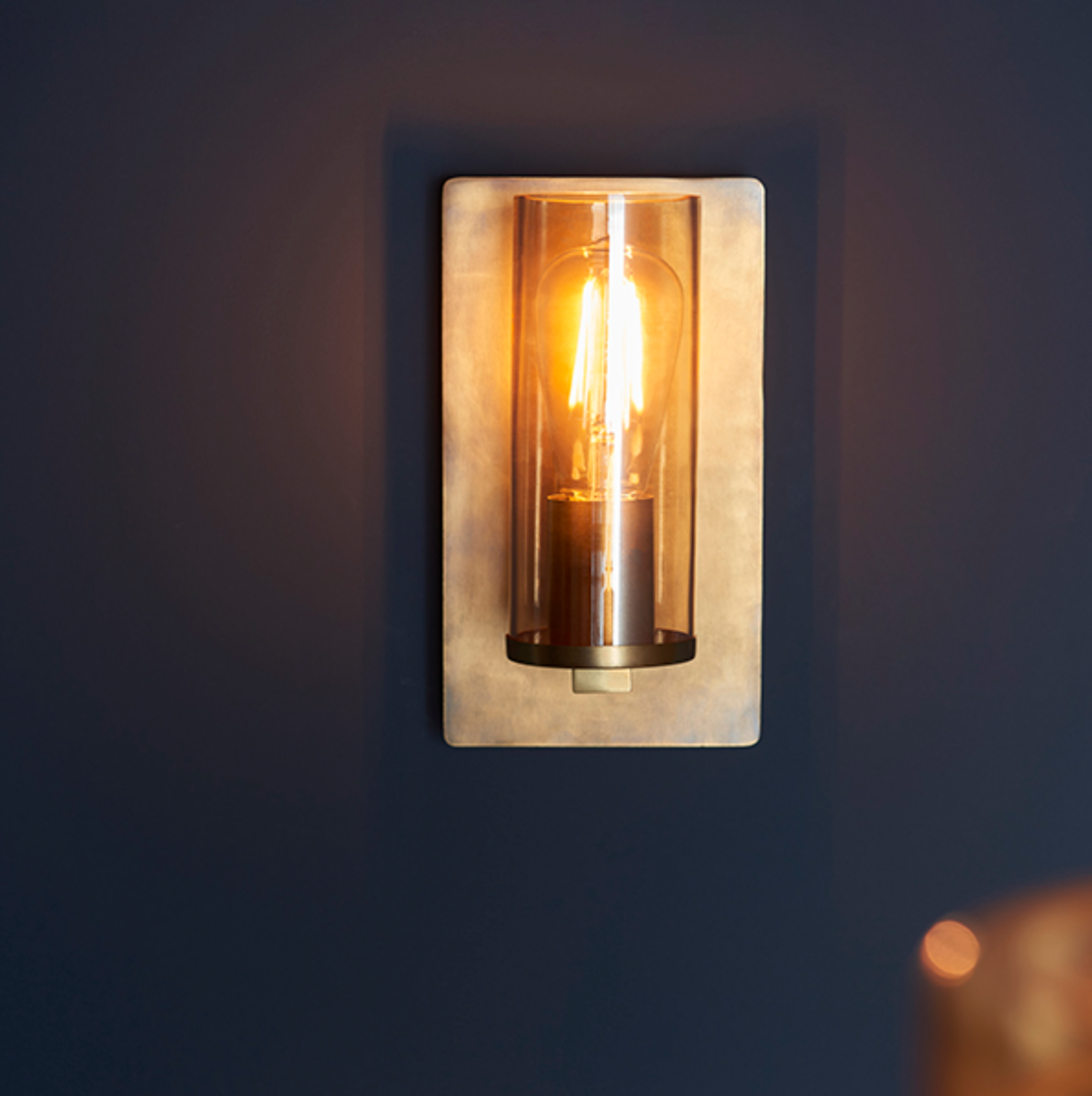 MBL Brass Patina & Champagne Lustre Glass Wall Light - ID 11109