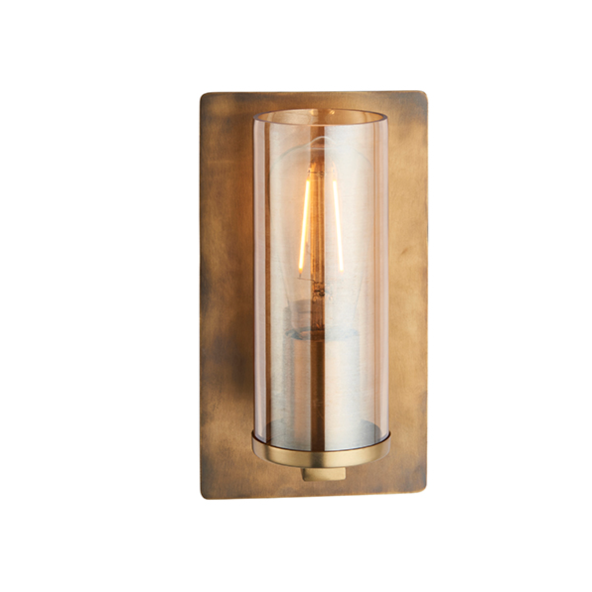 MBL Brass Patina & Champagne Lustre Glass Wall Light - ID 11109