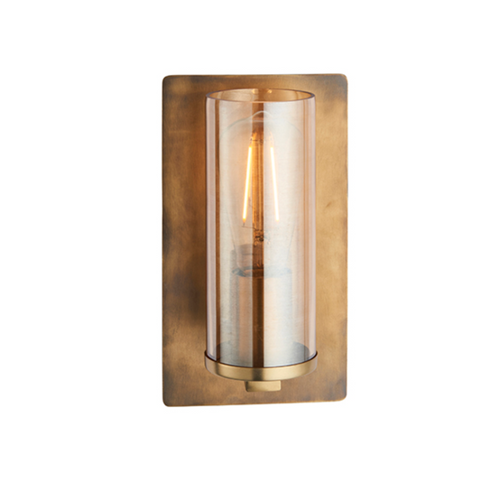 MBL Brass Patina & Champagne Lustre Glass Wall Light - ID 11109