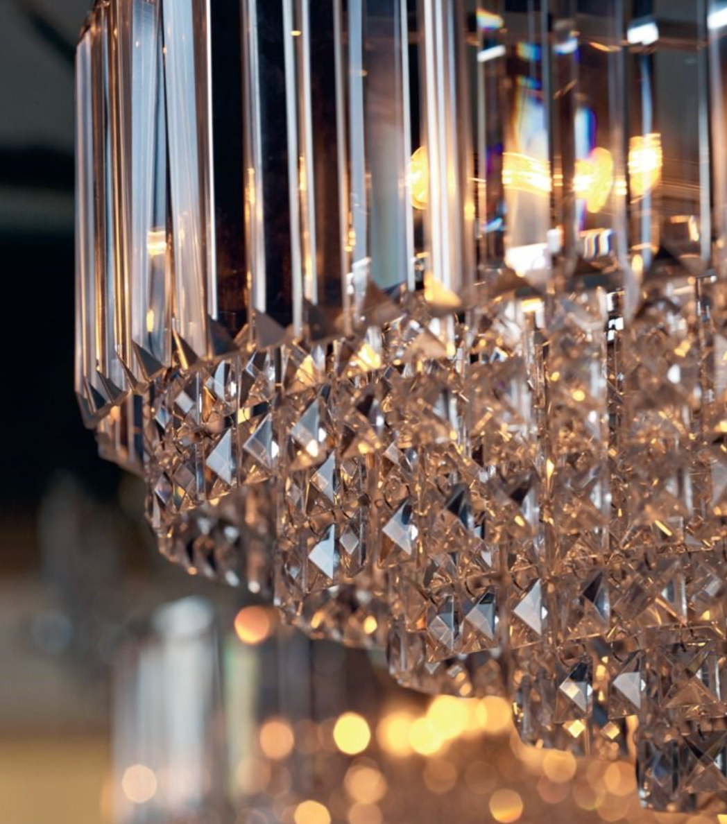 Laura Ashley Vienna, 3x G9 Semi Flush Crystal Ceiling Light, Chrome (Small) - ID 11337