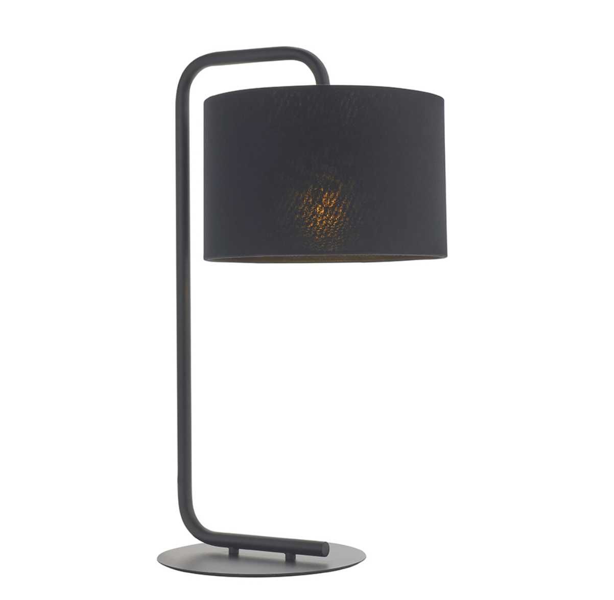 Black table light with black shade