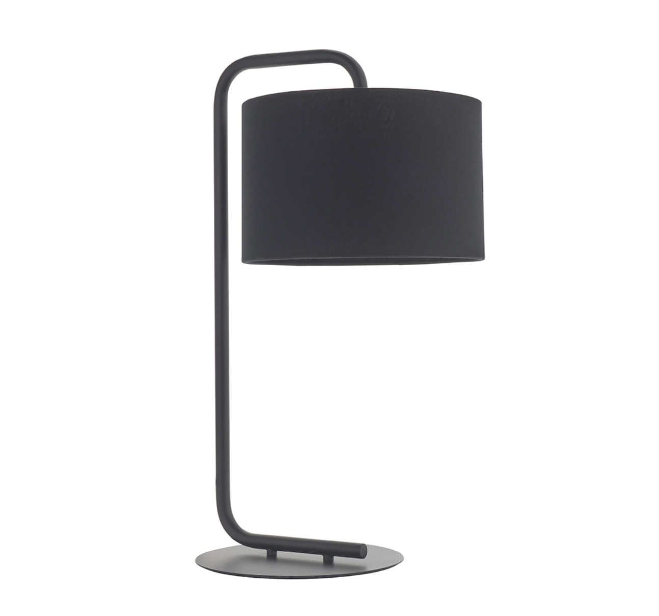 Black table light with black shade