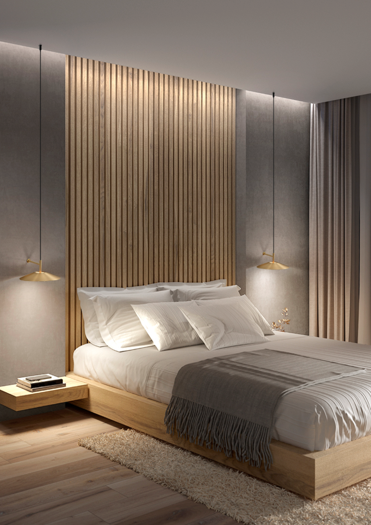 Hat Matt Black Wall Light With Round Shallow Cone Shade - ID