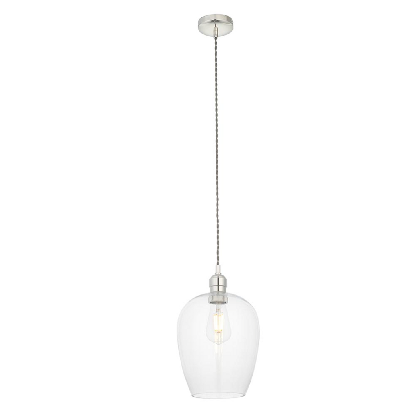 Clear Glass & Bright Nickel Small Pendant - ID 12114